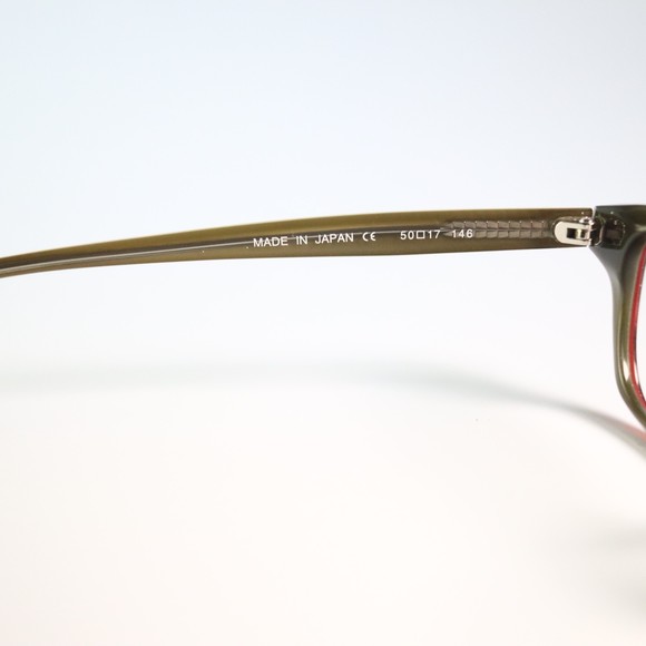 O&X OP-106U 50-17 148 eyeglasses red olive rectangle full frame N13 - Picture 8 of 9